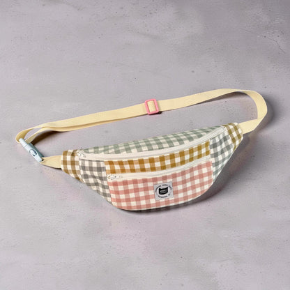 Color-block Gingham Fannypack