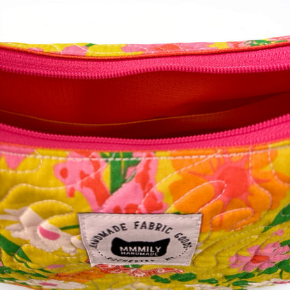 Bright Color-block Floral Crescent Bag