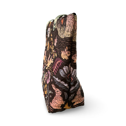 Sacred Woodland Rabbits Quilted Tote