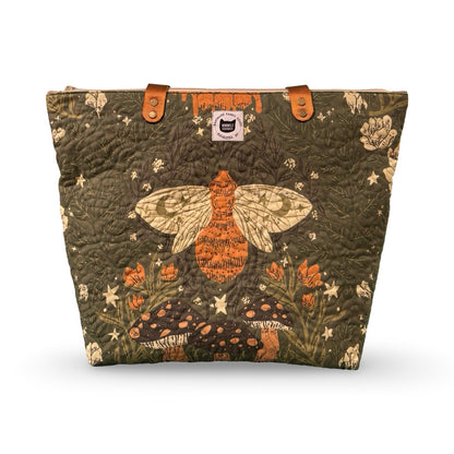 Enchanted Woodland Bees Quilted Tote