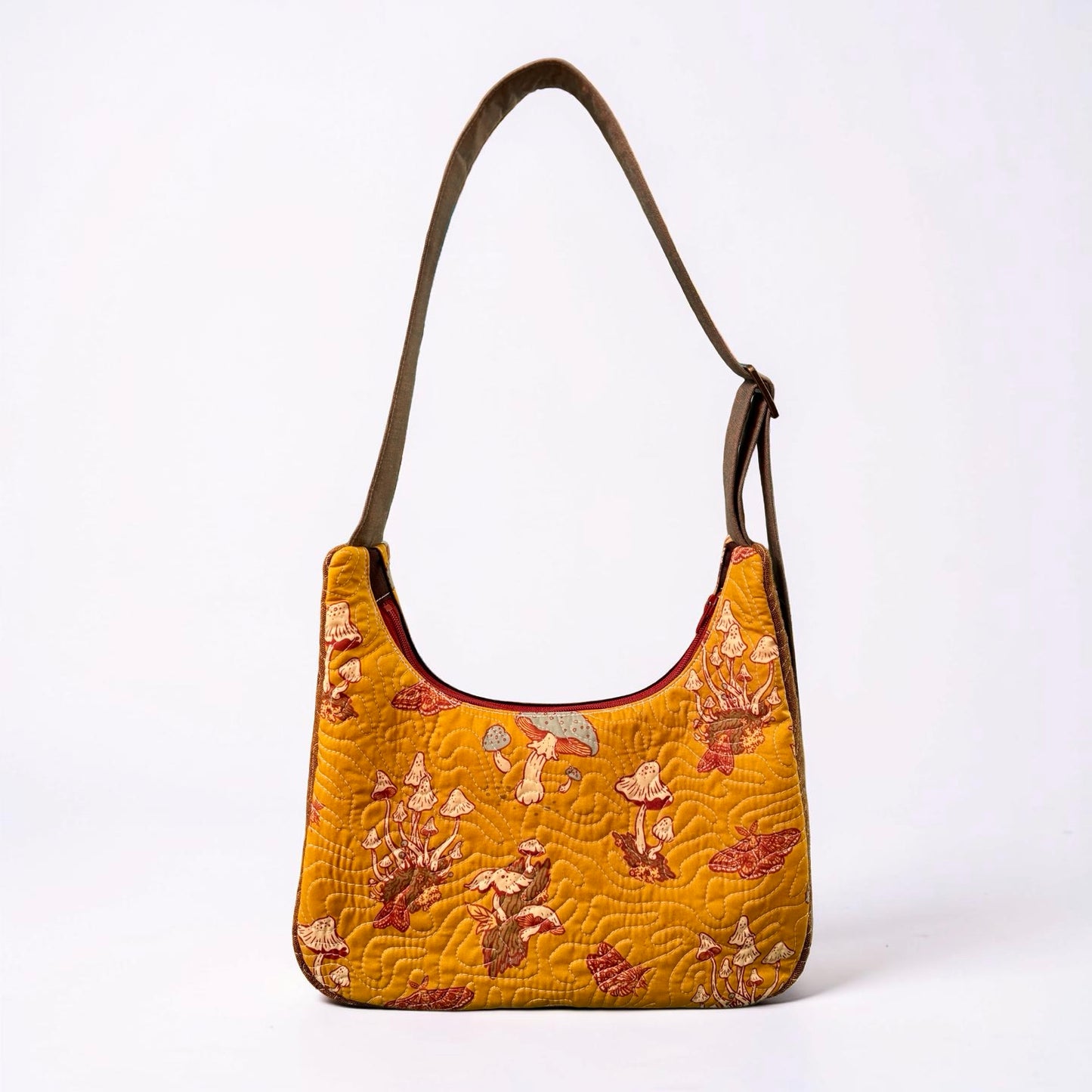 Earthy Mushrooms Crescent Bag