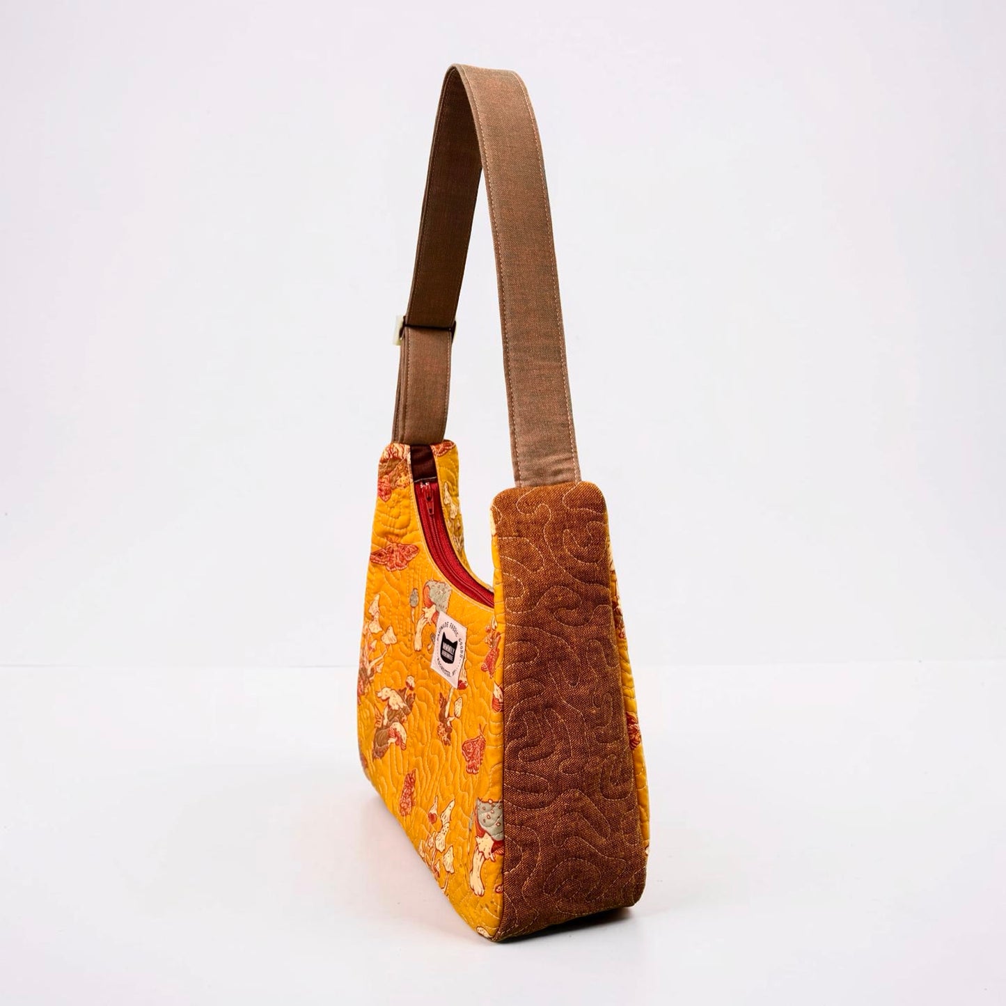 Earthy Mushrooms Crescent Bag