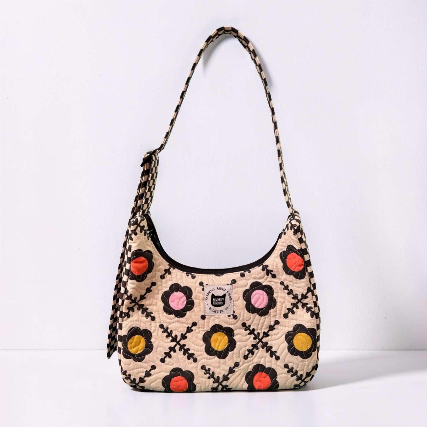 XO Floral Crescent Bag