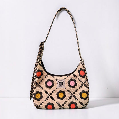 XO Floral Crescent Bag