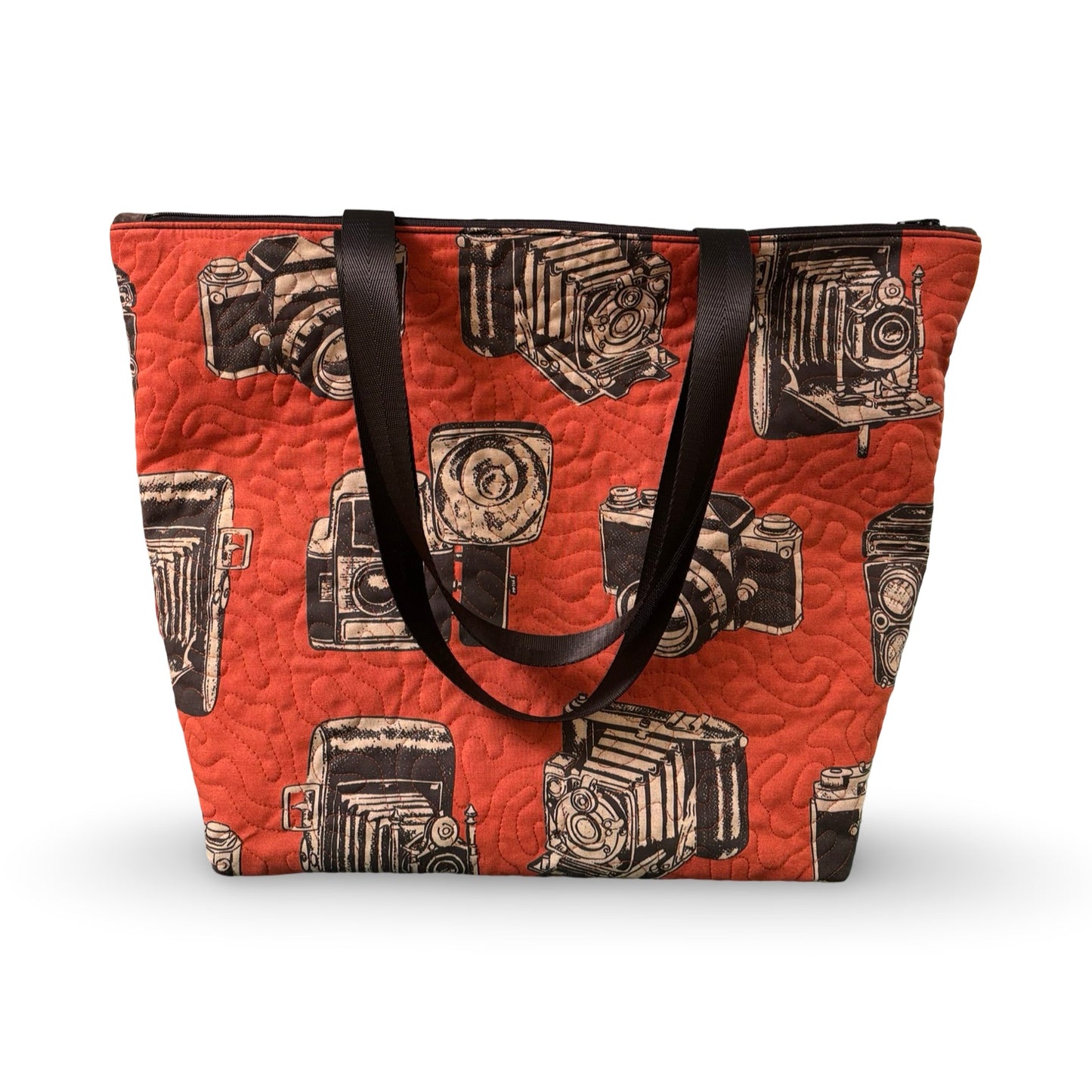 Vintage Cameras Quilted Tote