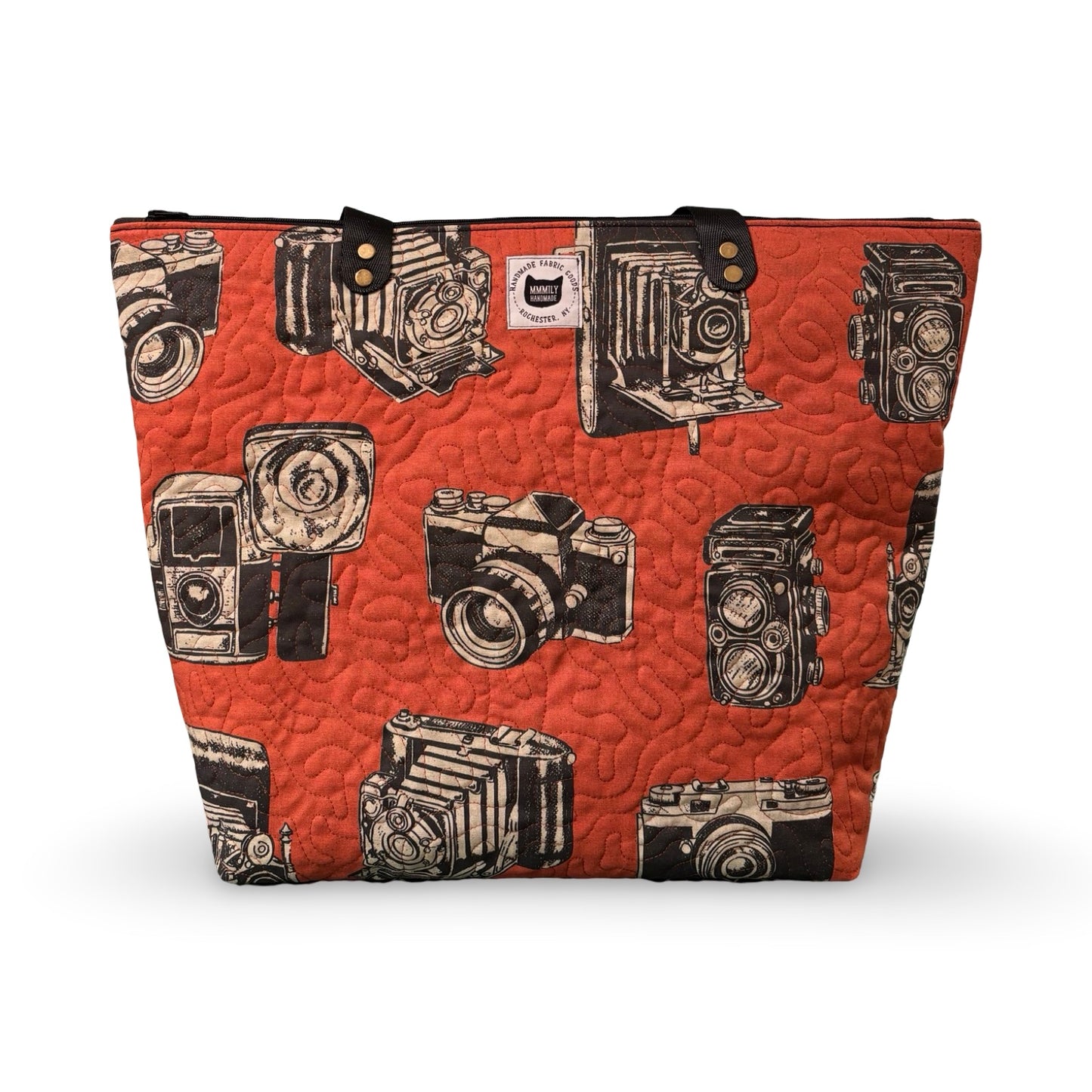 Vintage Cameras Quilted Tote