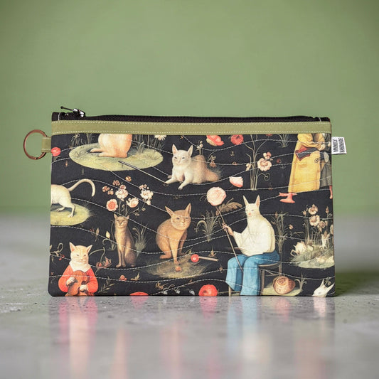 Medieval Cats Quilted Clutch