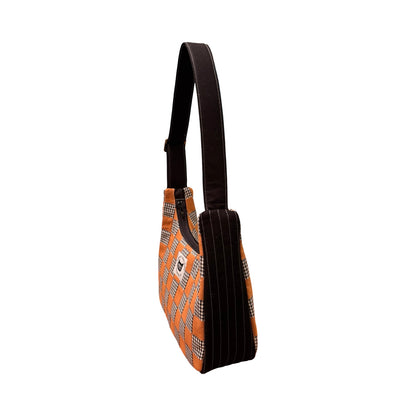 Terracotta Checkered Crescent Bag
