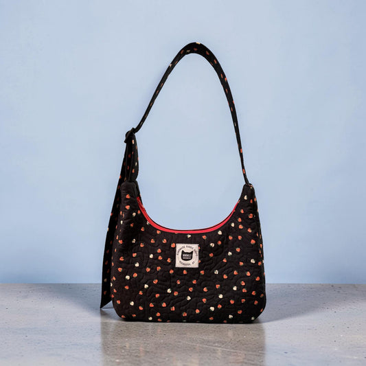 Scattered Strawberries Crescent Bag