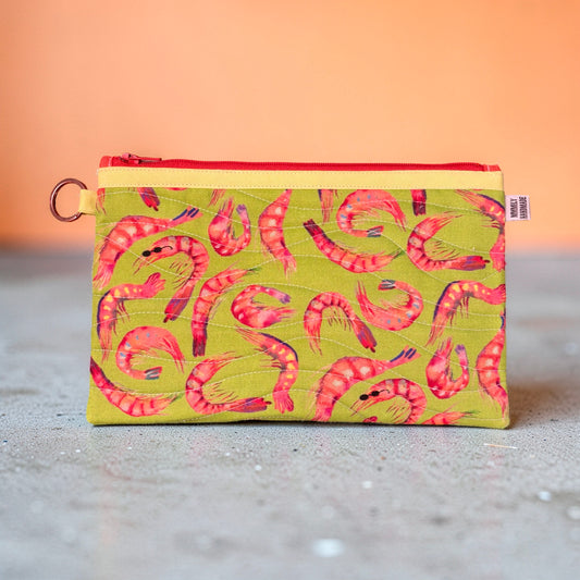 Cool Shrimp Quilted Clutch