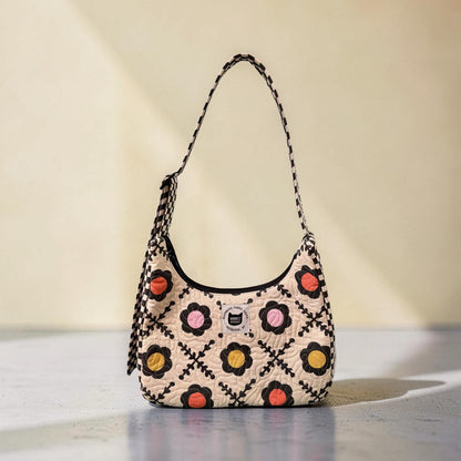XO Floral Crescent Bag