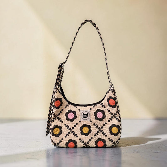 XO Floral Crescent Bag