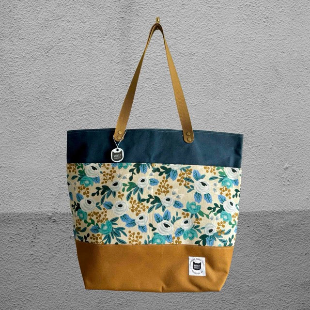 Blue Floral Tote Bag