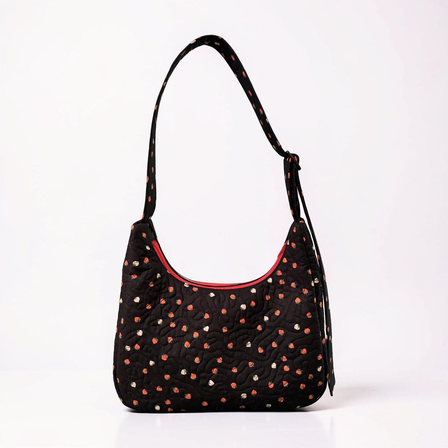 Scattered Strawberries Crescent Bag