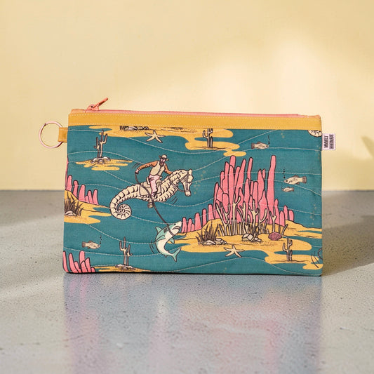 Underwater Cowboy Quilted Clutch