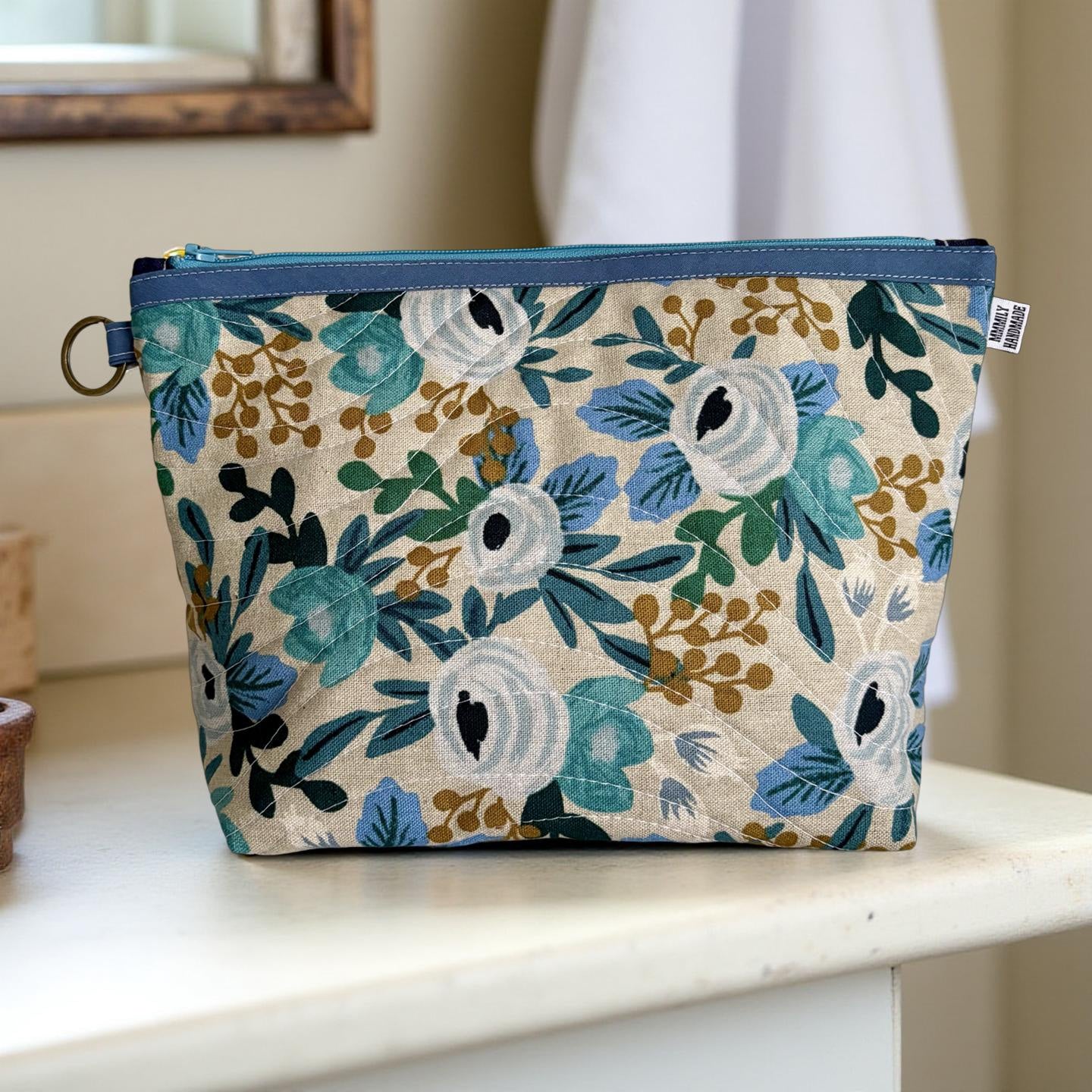 Blue Floral Toiletry Case
