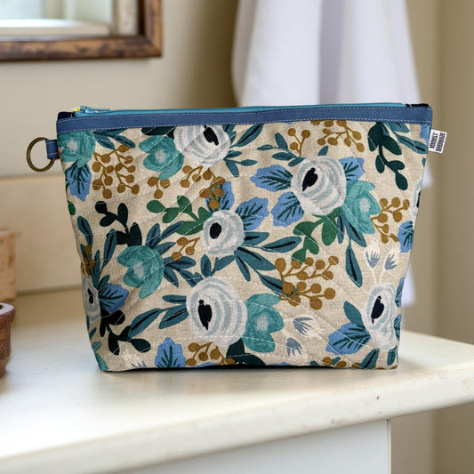 Blue Floral Toiletry Case