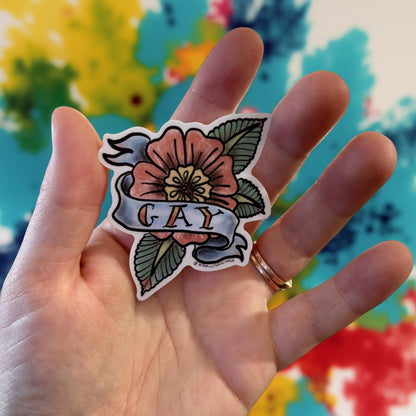 Gay Flower Vinyl Sticker