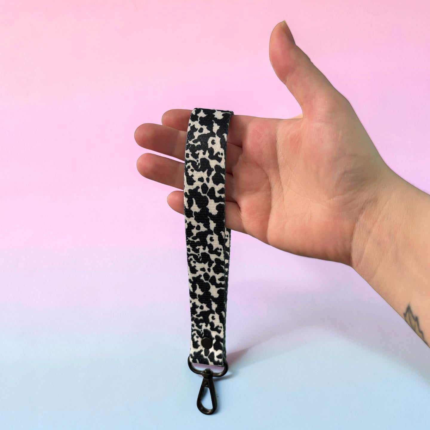 Cow Print Wristlet Strap