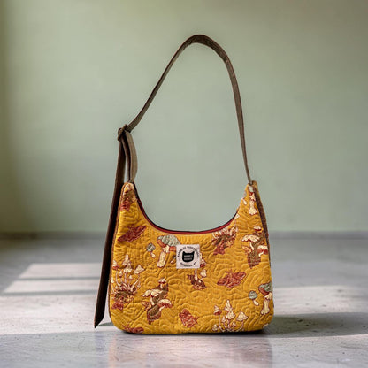 Earthy Mushrooms Crescent Bag