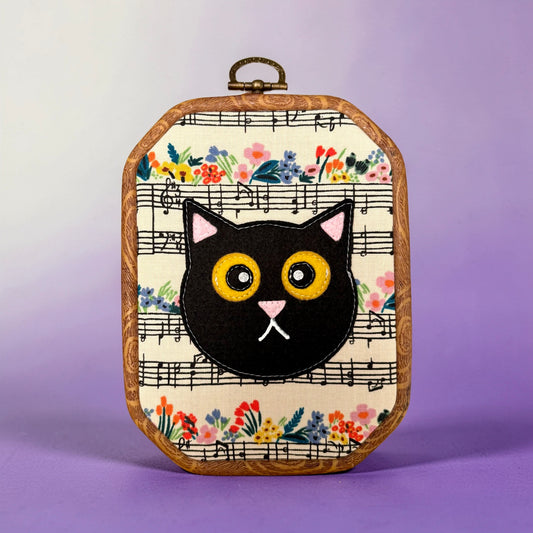 Musical Black Cat Wall Hanging