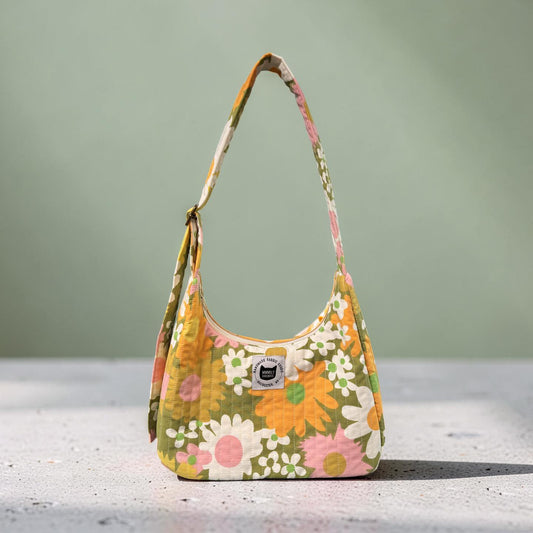 Vintage Floral Crescent Bag