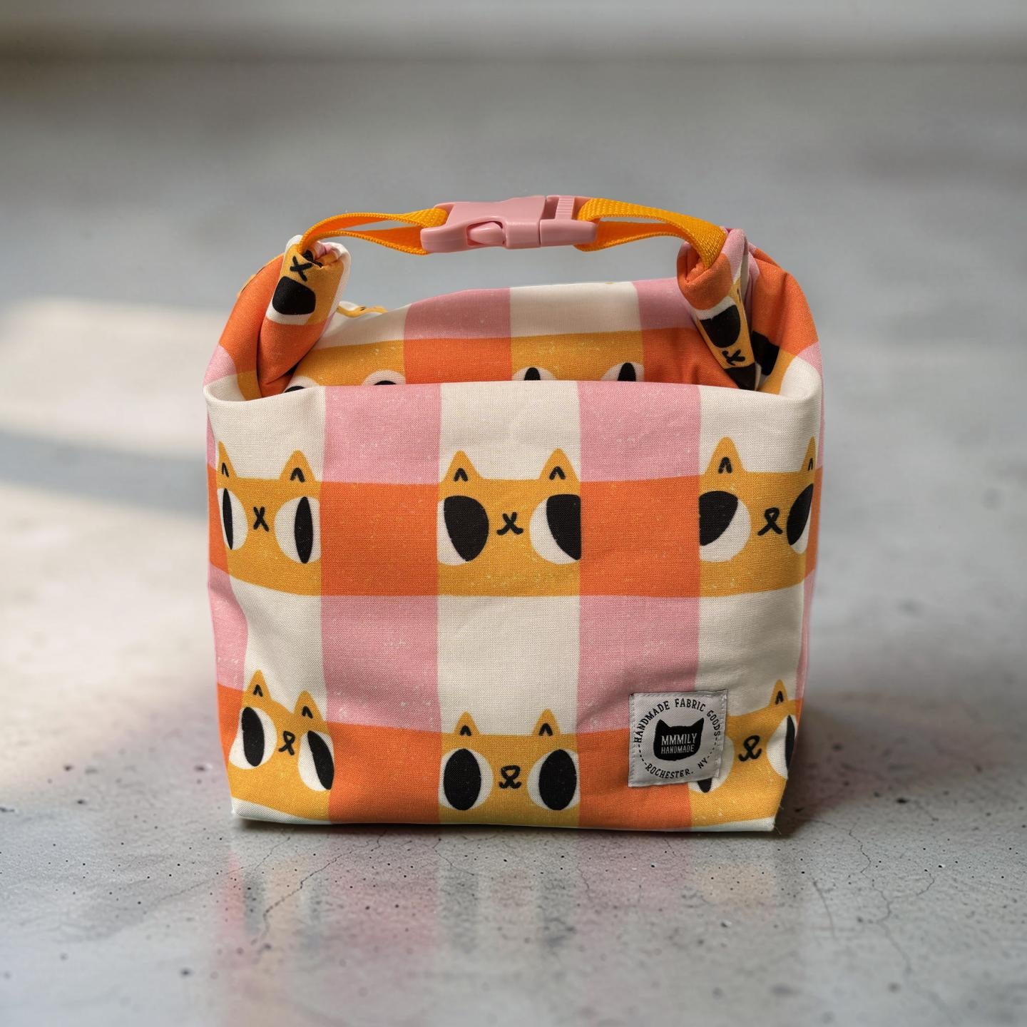 Cat Plaid Lunch Bag