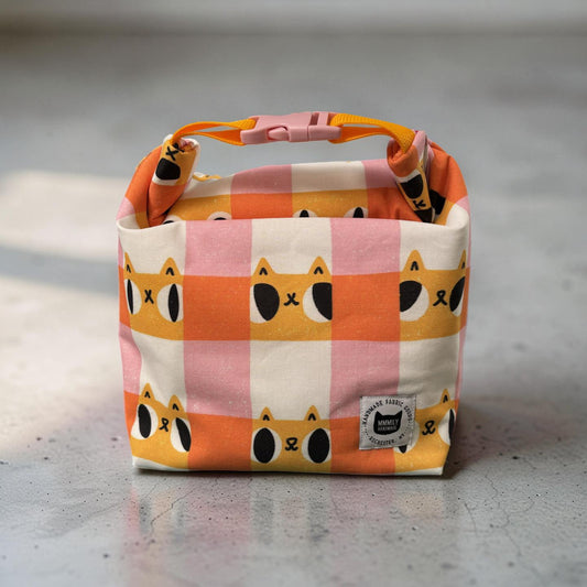 Cat Plaid Lunch Bag