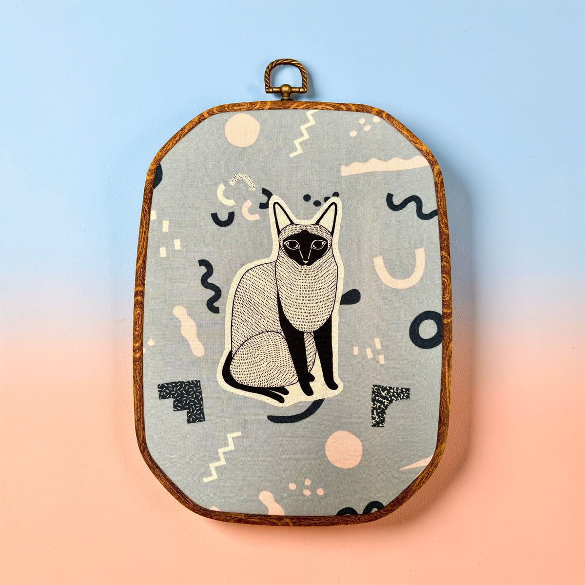 Cool Cat Hoop Wall Hanging