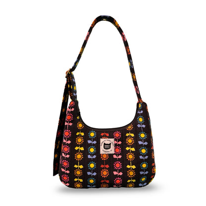 Rainbow Flowers Crescent Bag