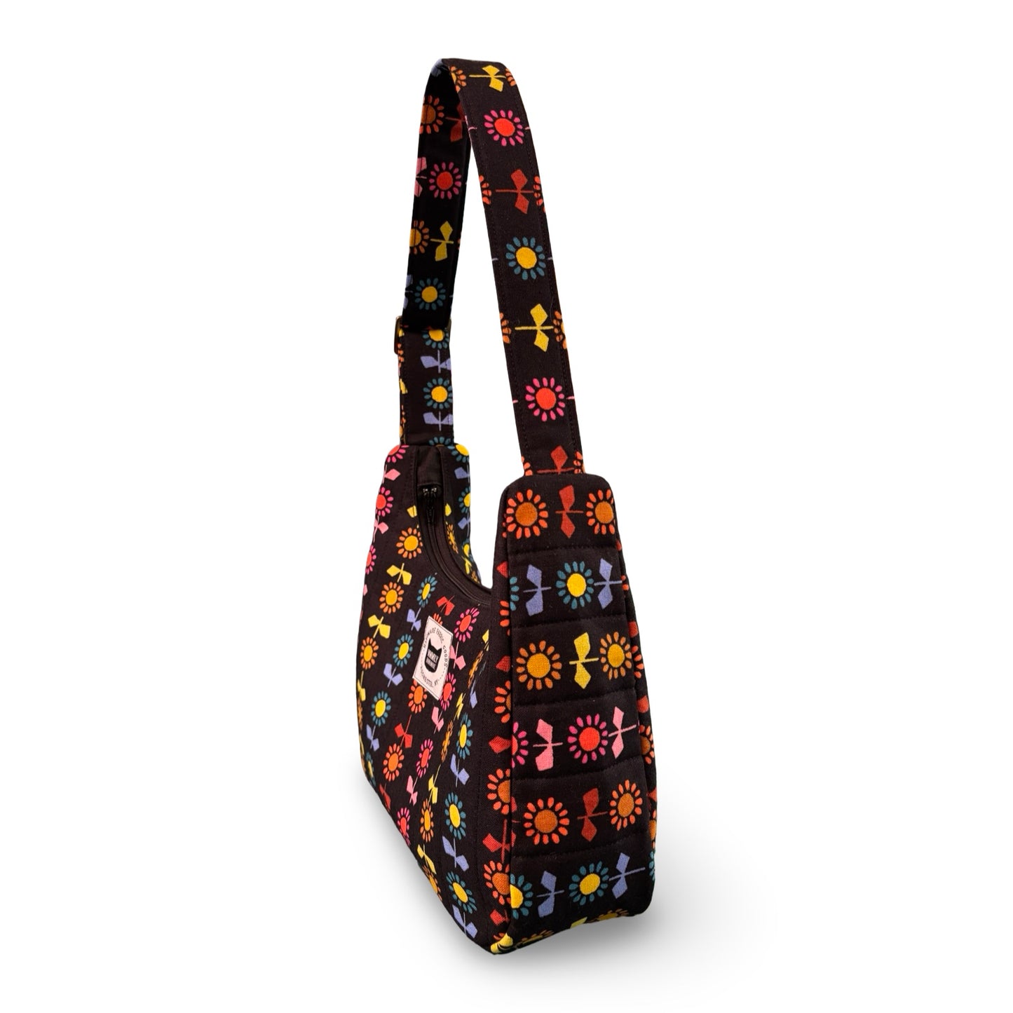 Rainbow Flowers Crescent Bag