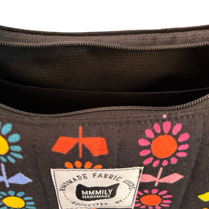Rainbow Flowers Crescent Bag