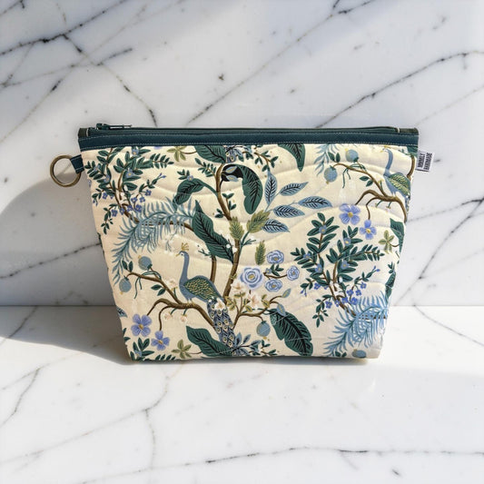 Floral Peacock Toiletry Case