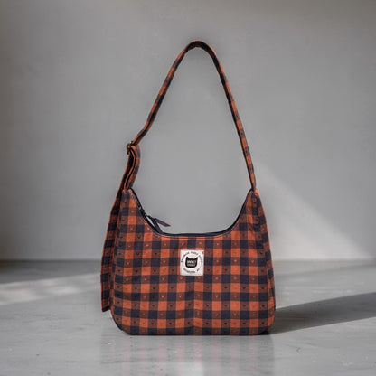 Heart Gingham Crescent Bag