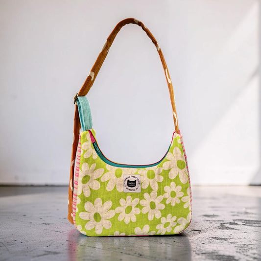 Vintage Floral Crescent Bag