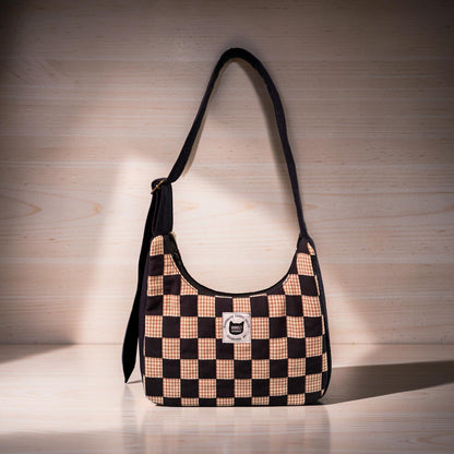 Checkerboard Crescent Bag