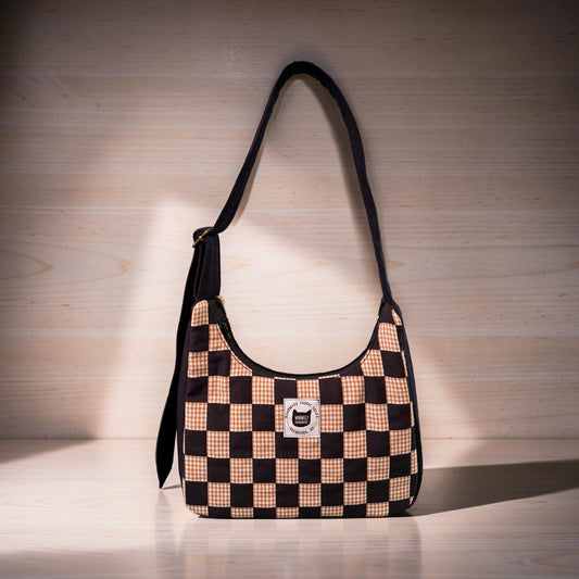 Checkerboard Crescent Bag
