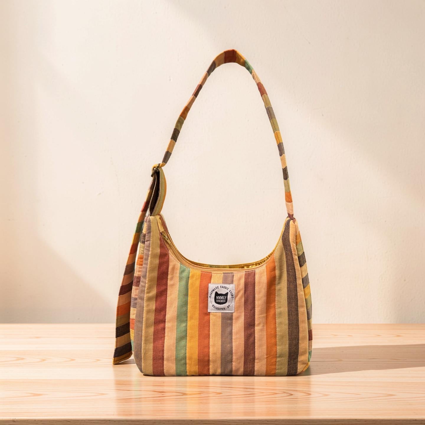 Desert Stripe Crescent Bag