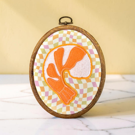 "Psychedelic Shrimp"  Hoop Wall Hanging