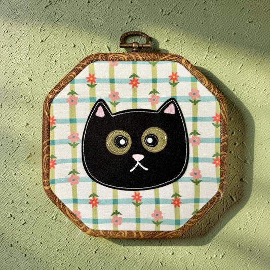 Black Cat Hoop Wall Hanging