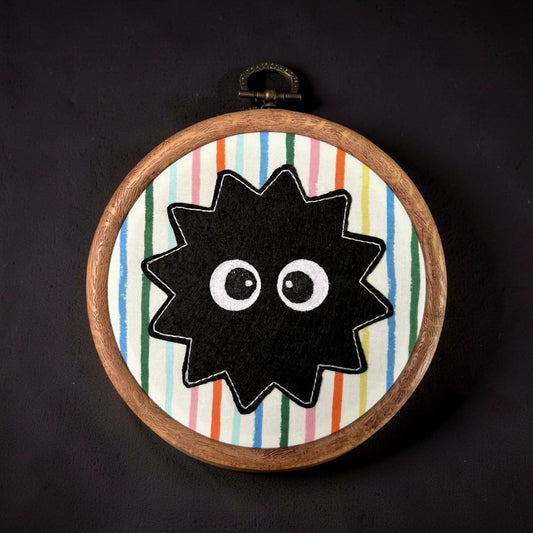 "Rainbow Soot Sprite"  Hoop Wall Hanging