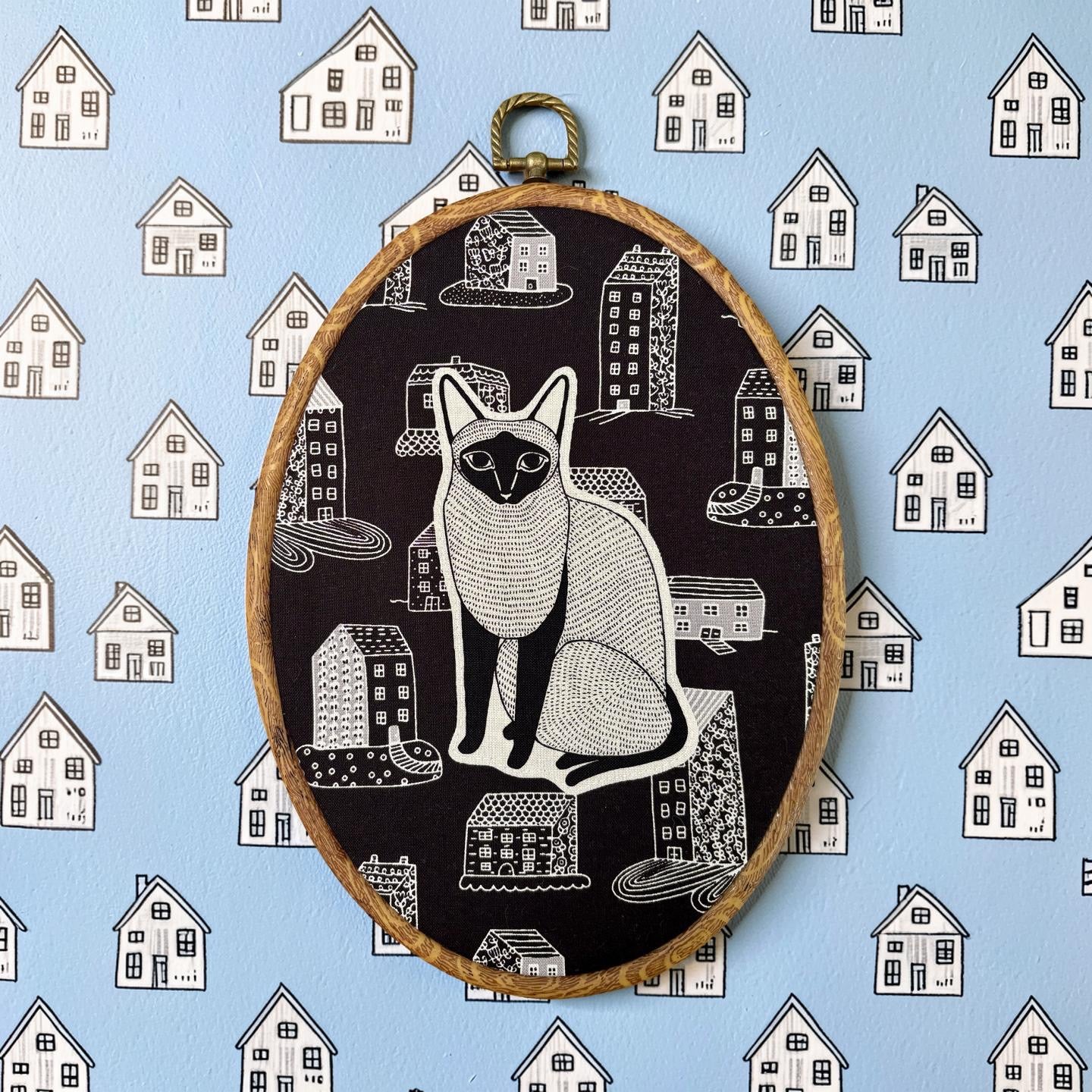 "House Cat"  Hoop Wall Hanging