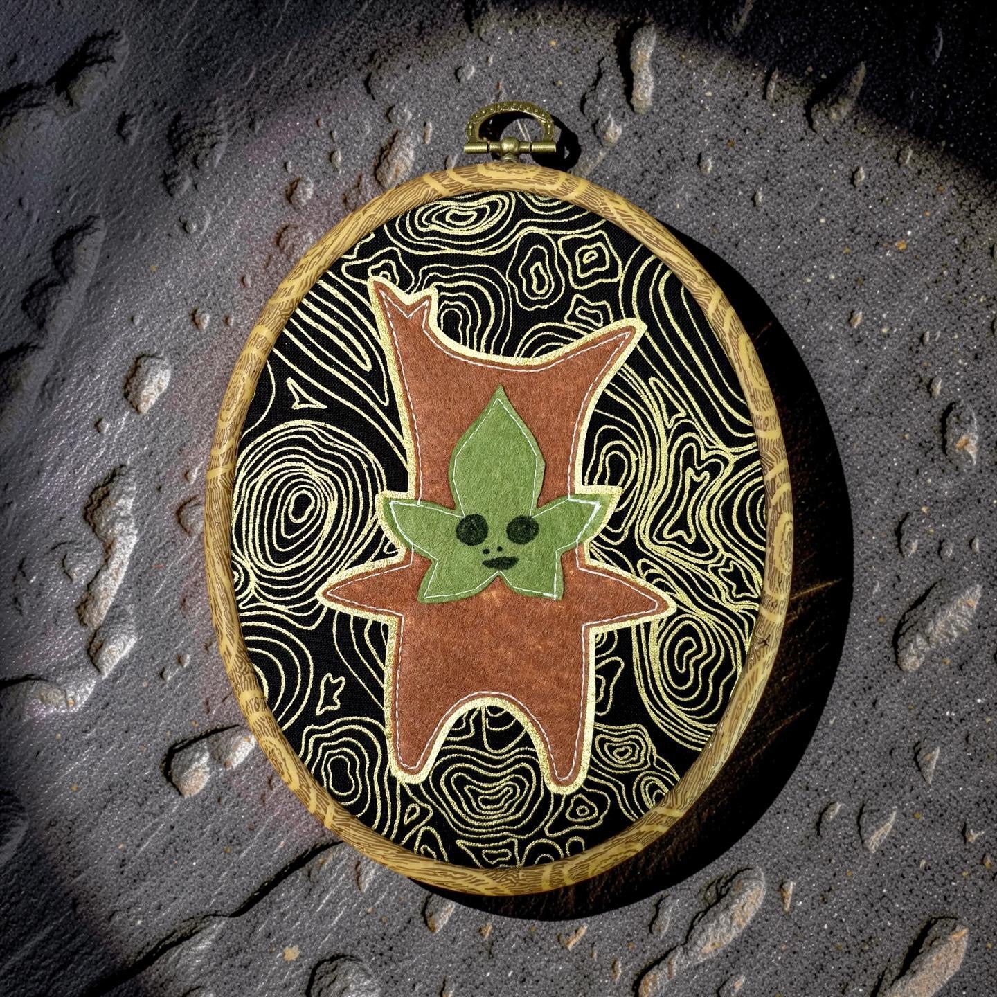 "Metallic Topo Korok"  Hoop Wall Hanging