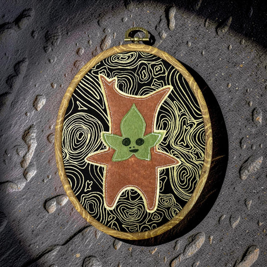 "Metallic Topo Korok"  Hoop Wall Hanging