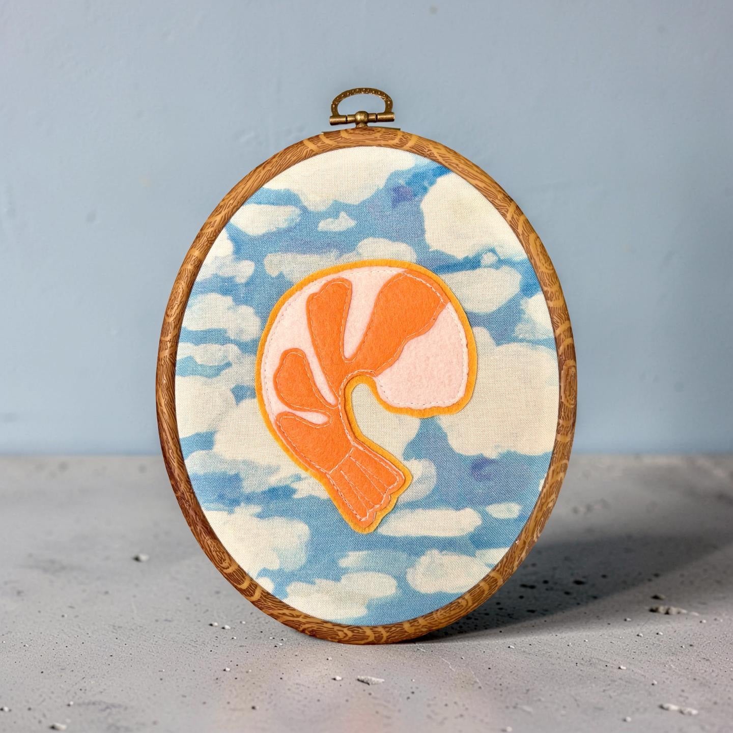 "Shrimp Dreams"  Hoop Wall Hanging