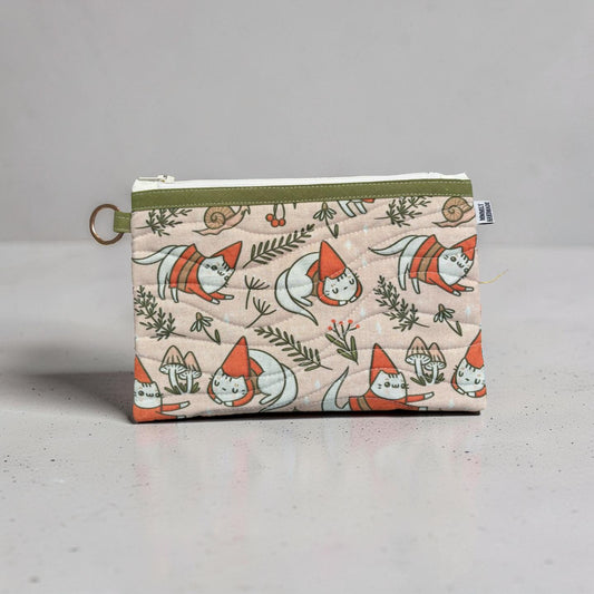 Gnome Cats Quilted Clutch