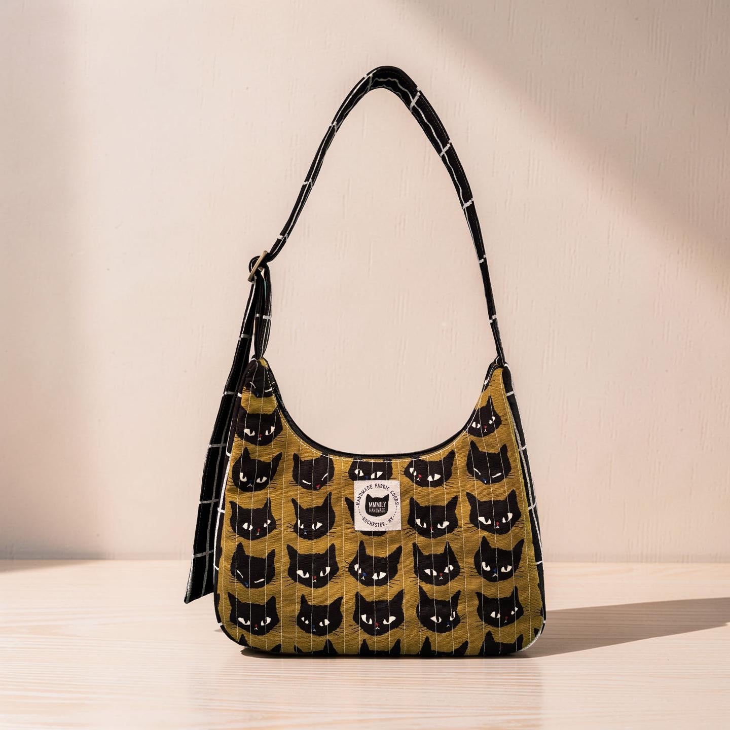 Black Cat Crescent Bag