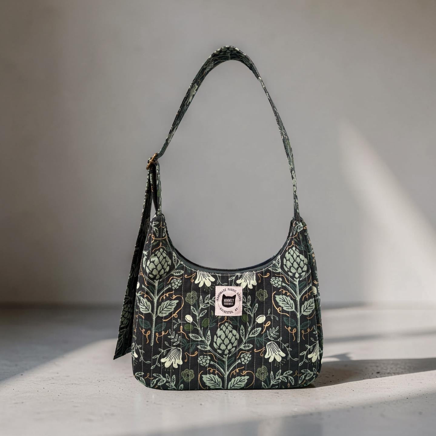Floral Artichoke Crescent Bag