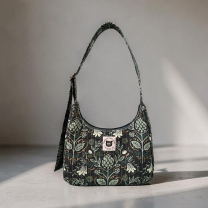 Floral Artichoke Crescent Bag