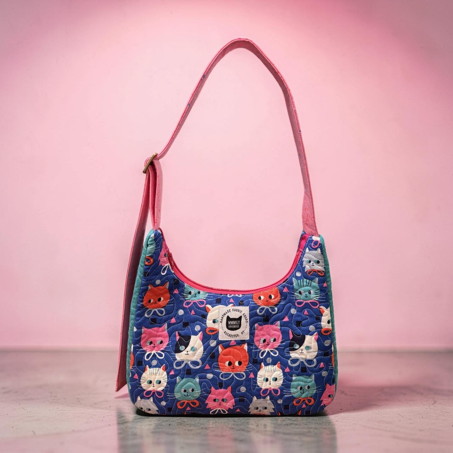 Ribbon & Whiskers Crescent Bag
